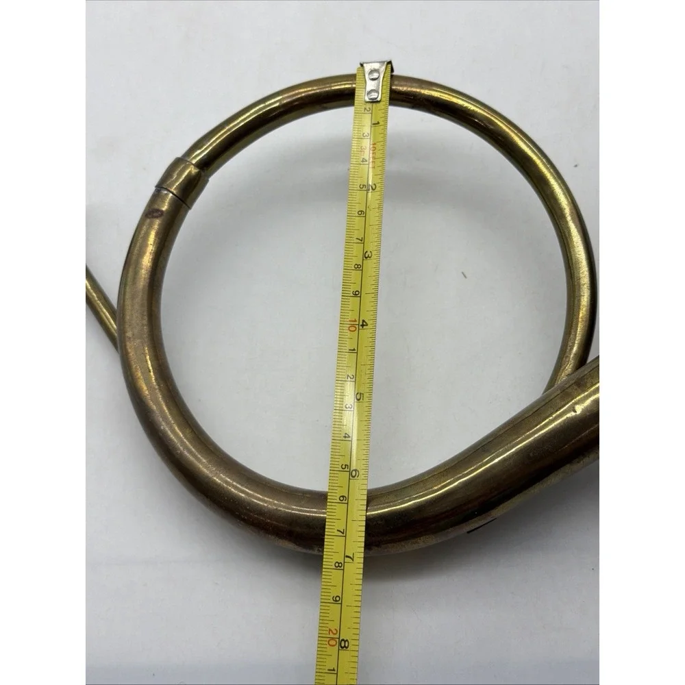 Vintage Brass Metal Natural Horn French or Hunting Style Decorative Patina 7x12
